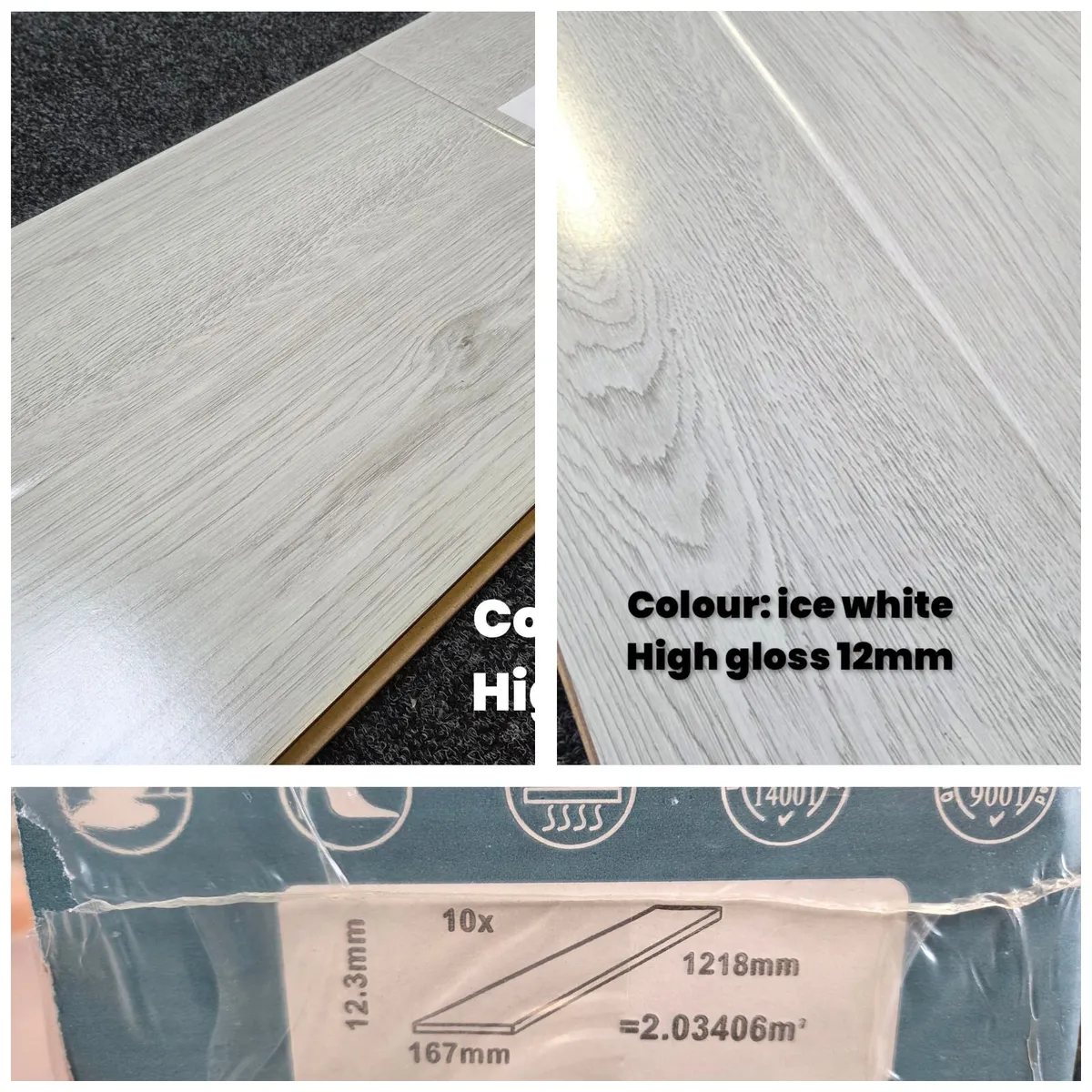 12mm laminated click flooring gloss , - Image 1