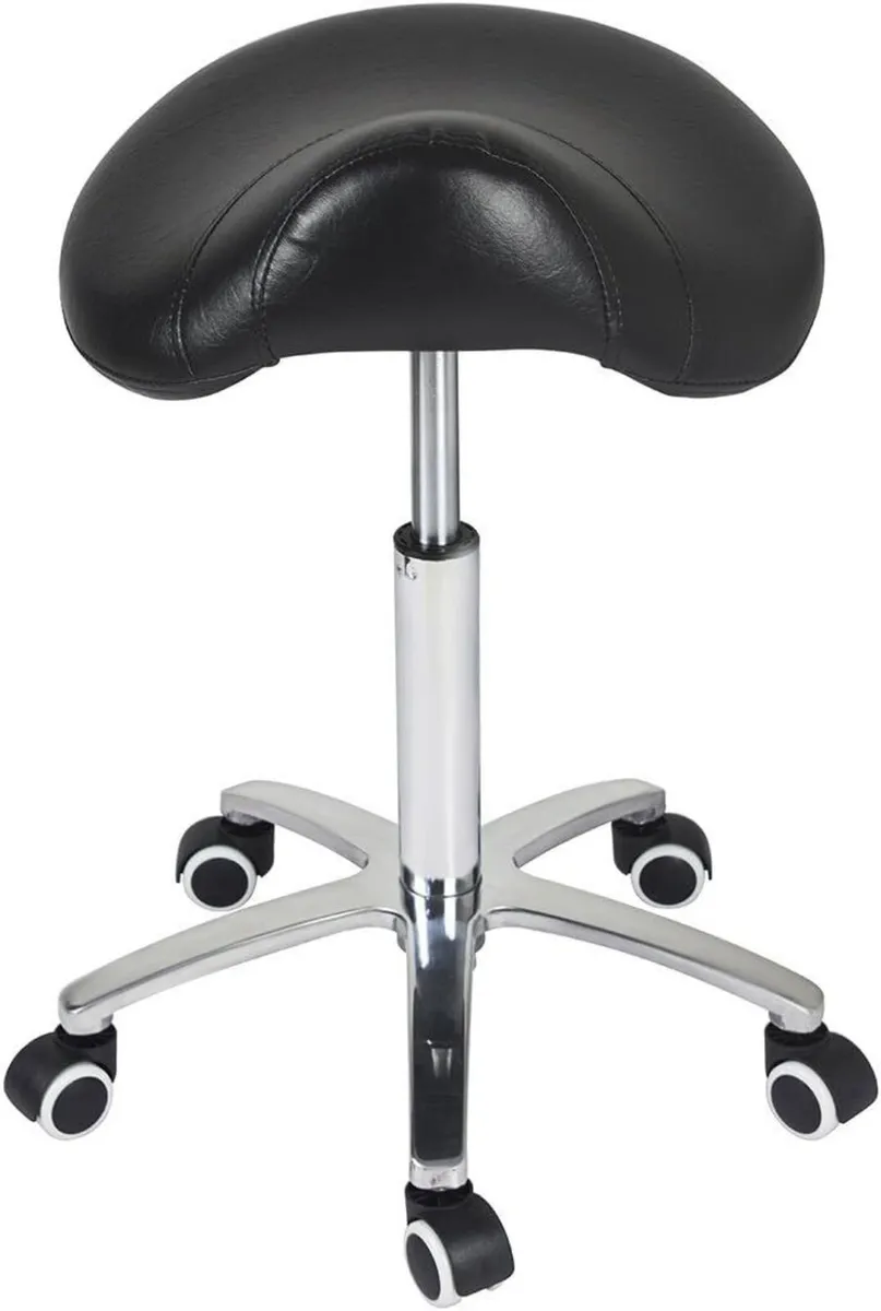 Adjustable Hydraulic Saddle Stool Without Backrest - Image 2