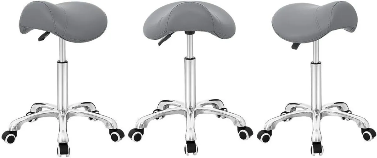 Adjustable Hydraulic Saddle Stool Without Backrest - Image 4