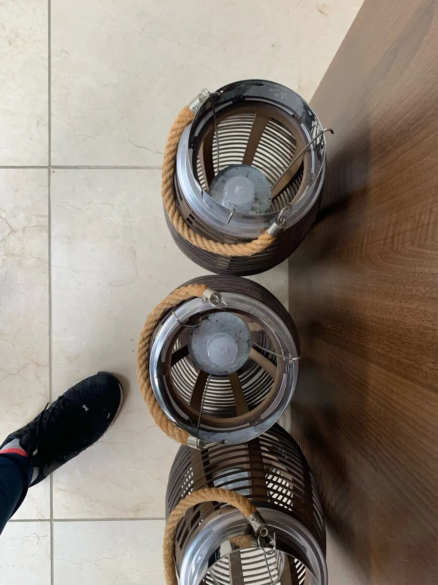 Set of 3 Wooden Candle Holders – Indoor & Outdoor - Image 2