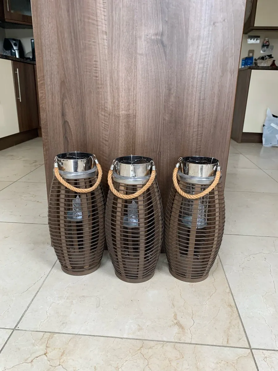 Set of 3 Wooden Candle Holders – Indoor & Outdoor - Image 3