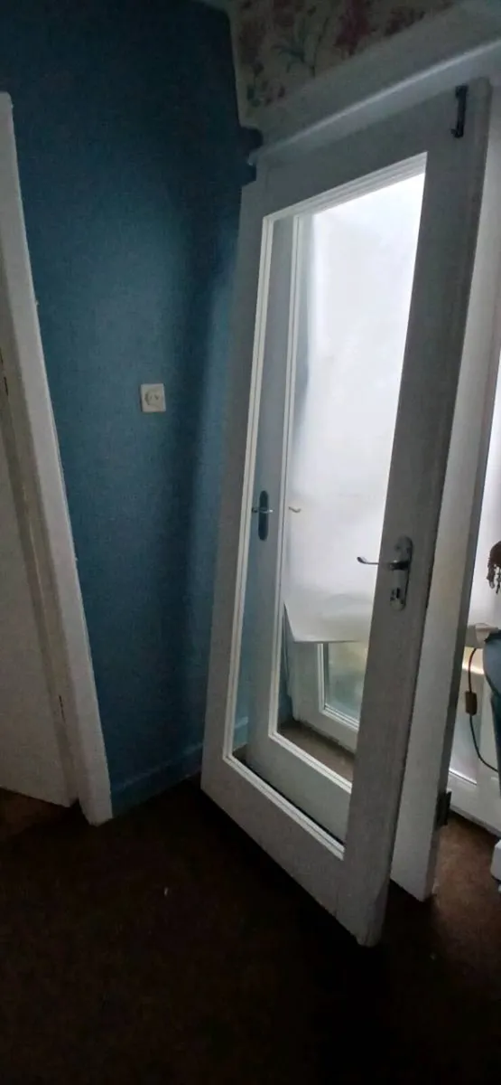 2 internal white glass doors - Image 2