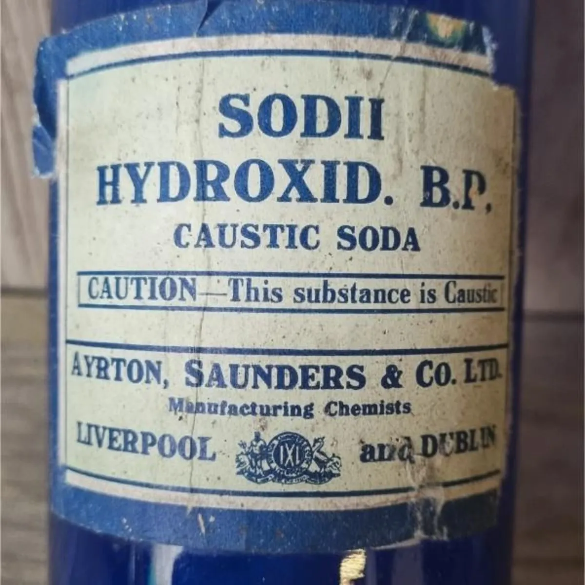 Medicine Bottle Blue Glass KAS956 - Image 2