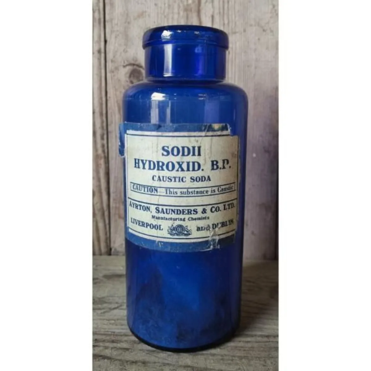 Medicine Bottle Blue Glass KAS956 - Image 1