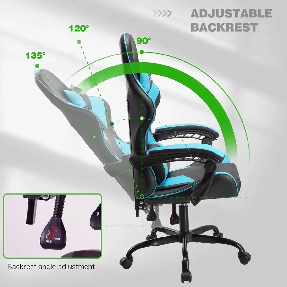 Ergonomic high-back gaming computer office study - Image 4