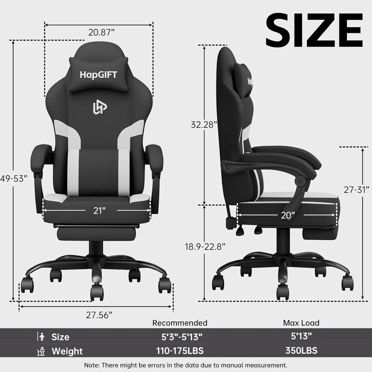 HapGIFT Gaming Chair Chairs for Adults with - Image 3