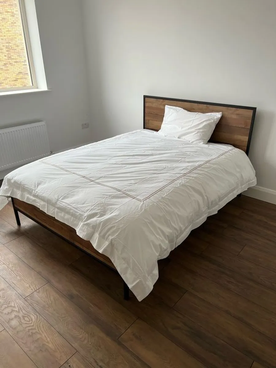 Wooden Bed Frame and Mattress - Double