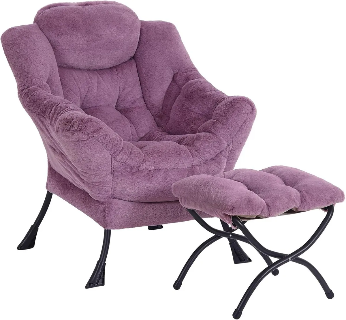 Armchair with Ottoman Comfy Upholstered Lounge - Image 1