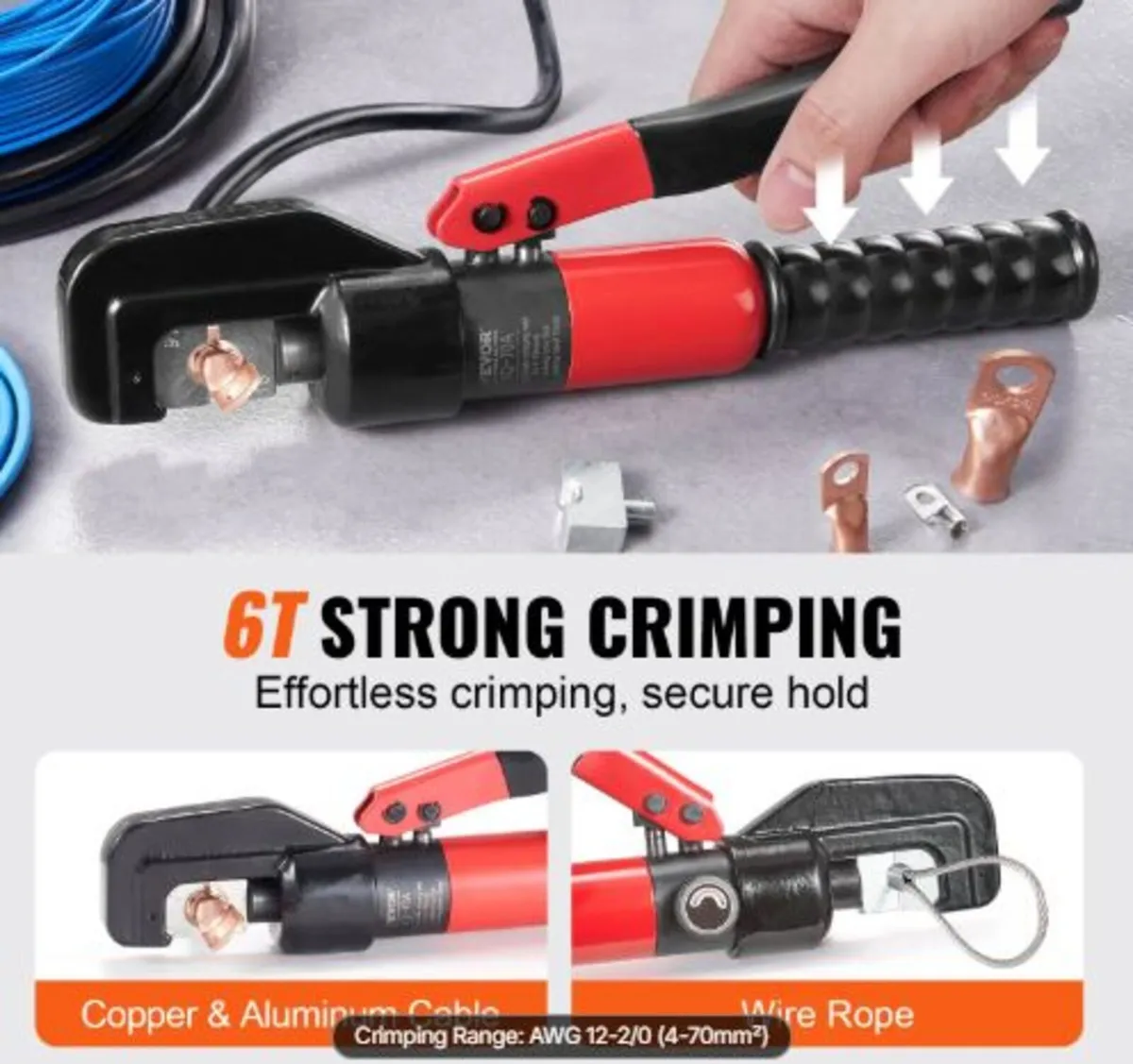 Hydraulic Crimping Tool with 9 Sets of Dies AWG - Image 2