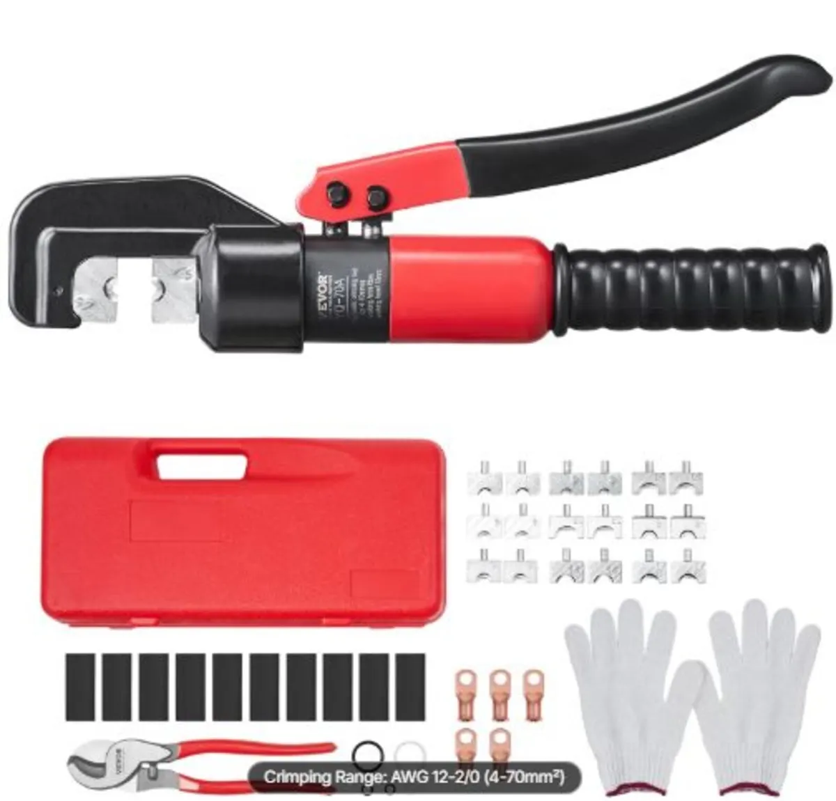 Hydraulic Crimping Tool with 9 Sets of Dies AWG - Image 1