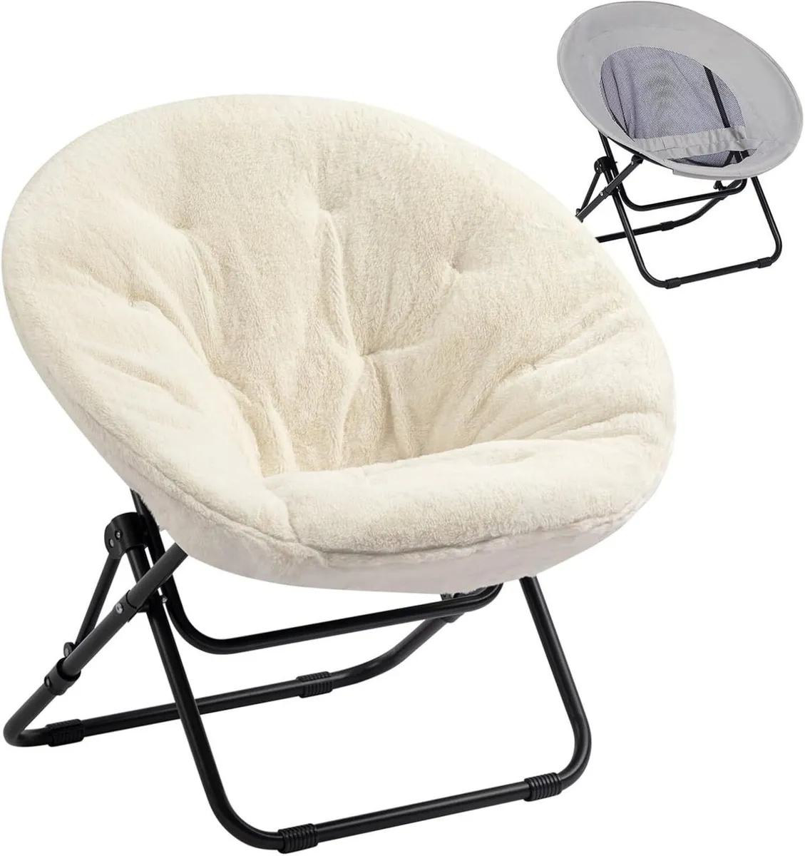 Folding Saucer Chair Comfy Moon Foldable Armchair - Image 1