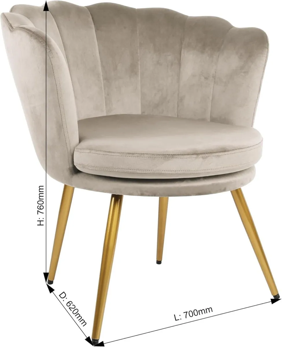Flora Accent Tub Chair with Petal Back Armchair - Image 3