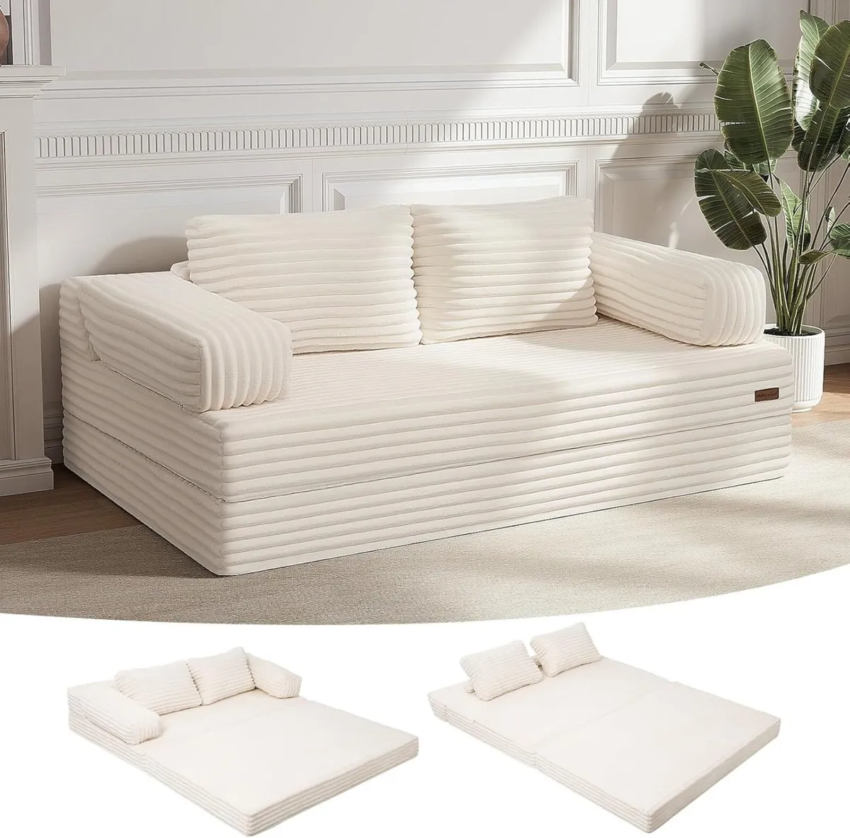 Convertible Sofa Bed Folding Floor Boneless Couch - Image 1