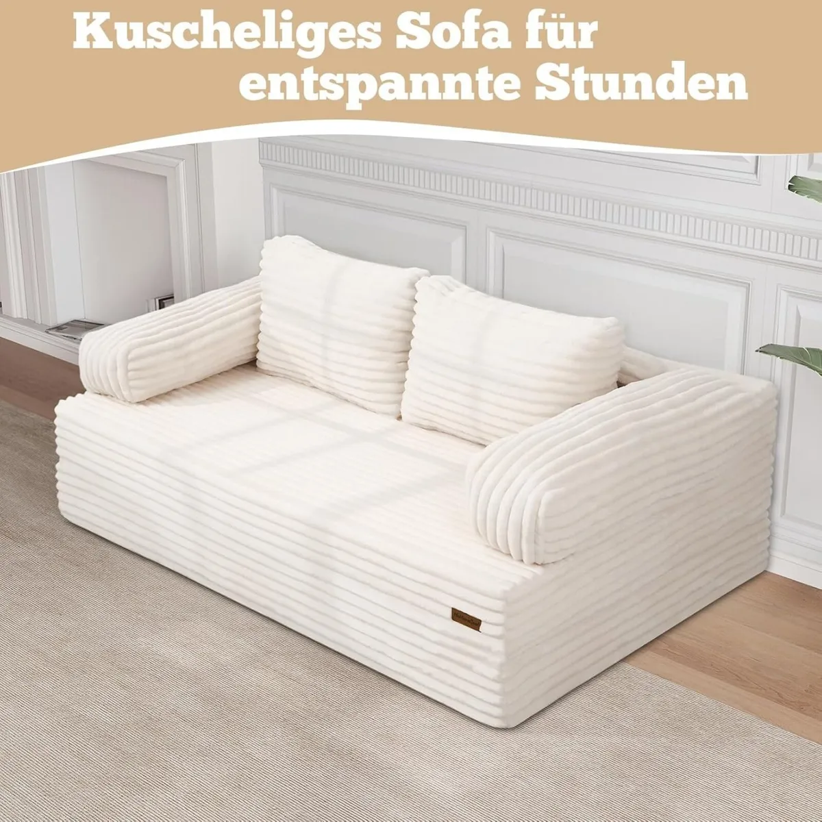 Convertible Sofa Bed Folding Floor Boneless Couch - Image 3