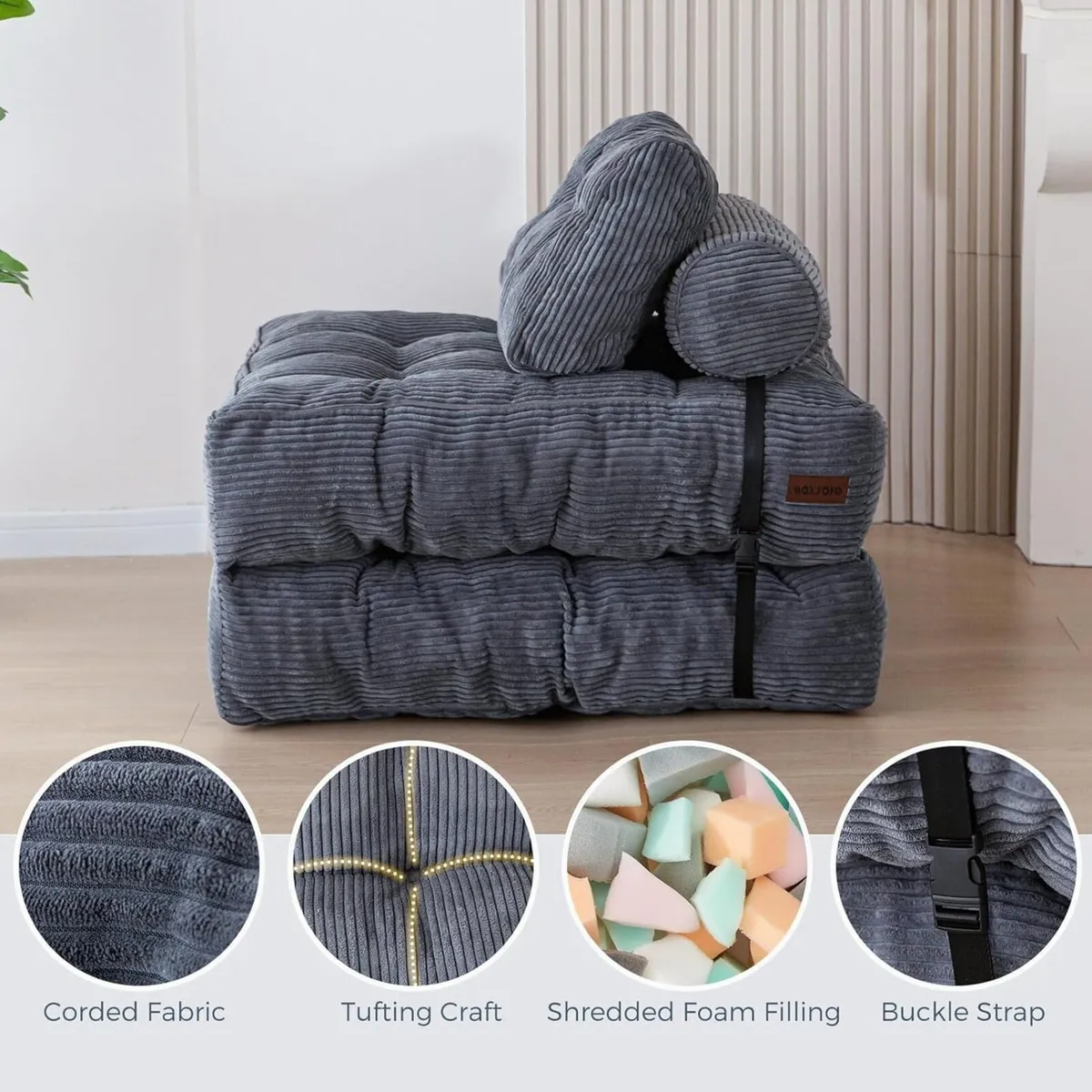Folding Sofa Bed Convertible Sleeper Chair with - Image 3