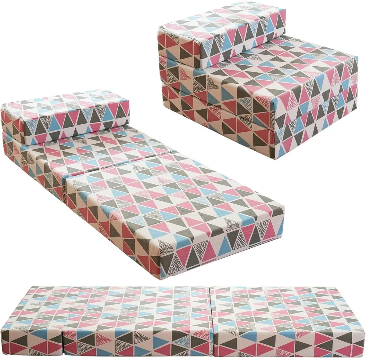 Tri-Folding Futon Set Comfy Toddler Chair Kids - Image 1