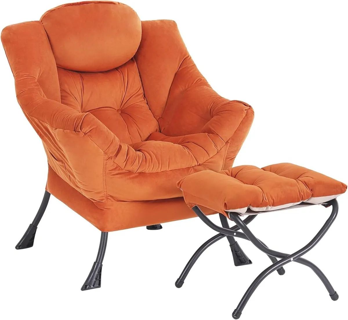 Armchair with Ottoman Comfy Upholstered Lounge - Image 1