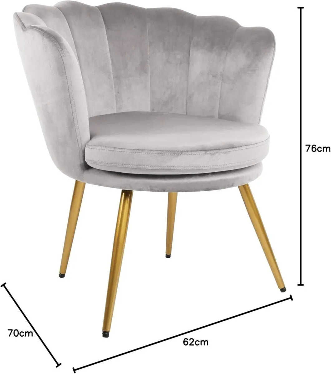 Flora Accent Tub Chair with Petal Back Armchair - Image 3