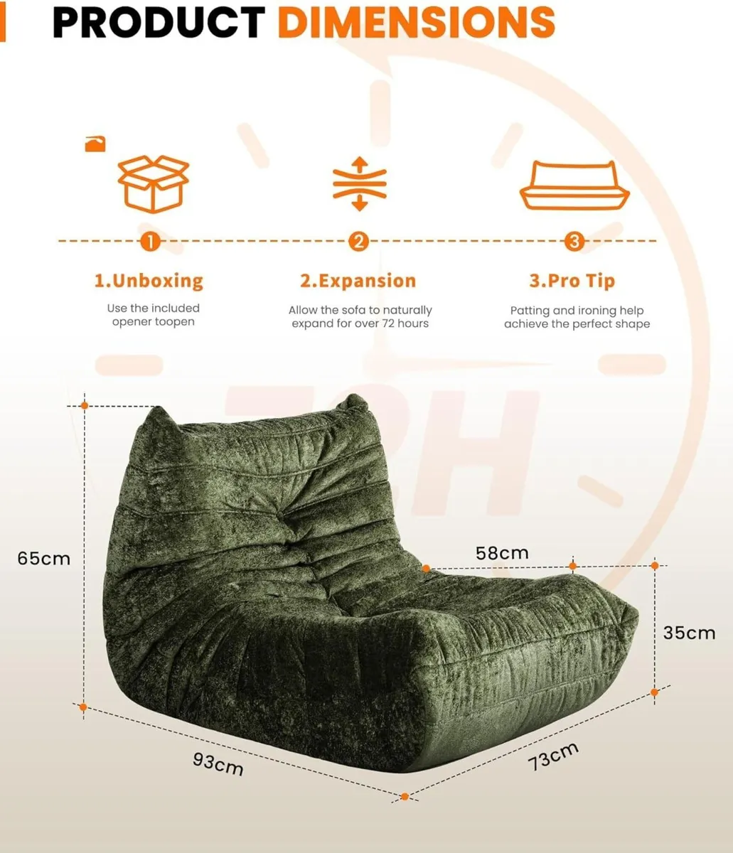 Boneless Floor Sofa - No Assembly Required Couch - Image 2