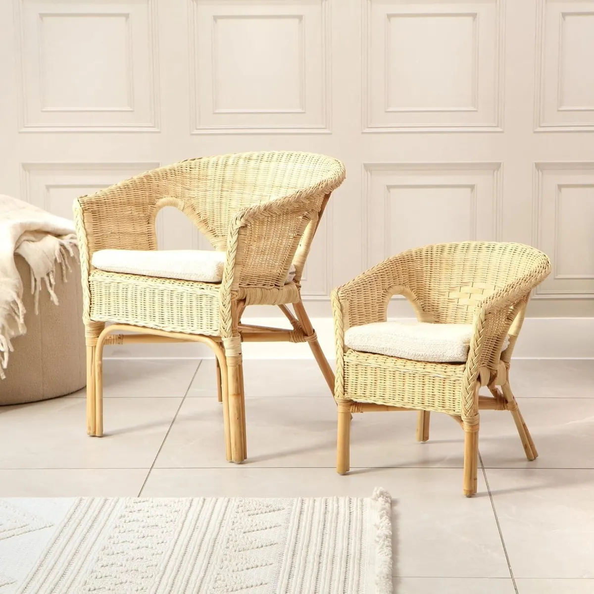 Desser Indoor Small Adults Wicker Loom Chair in - Image 3