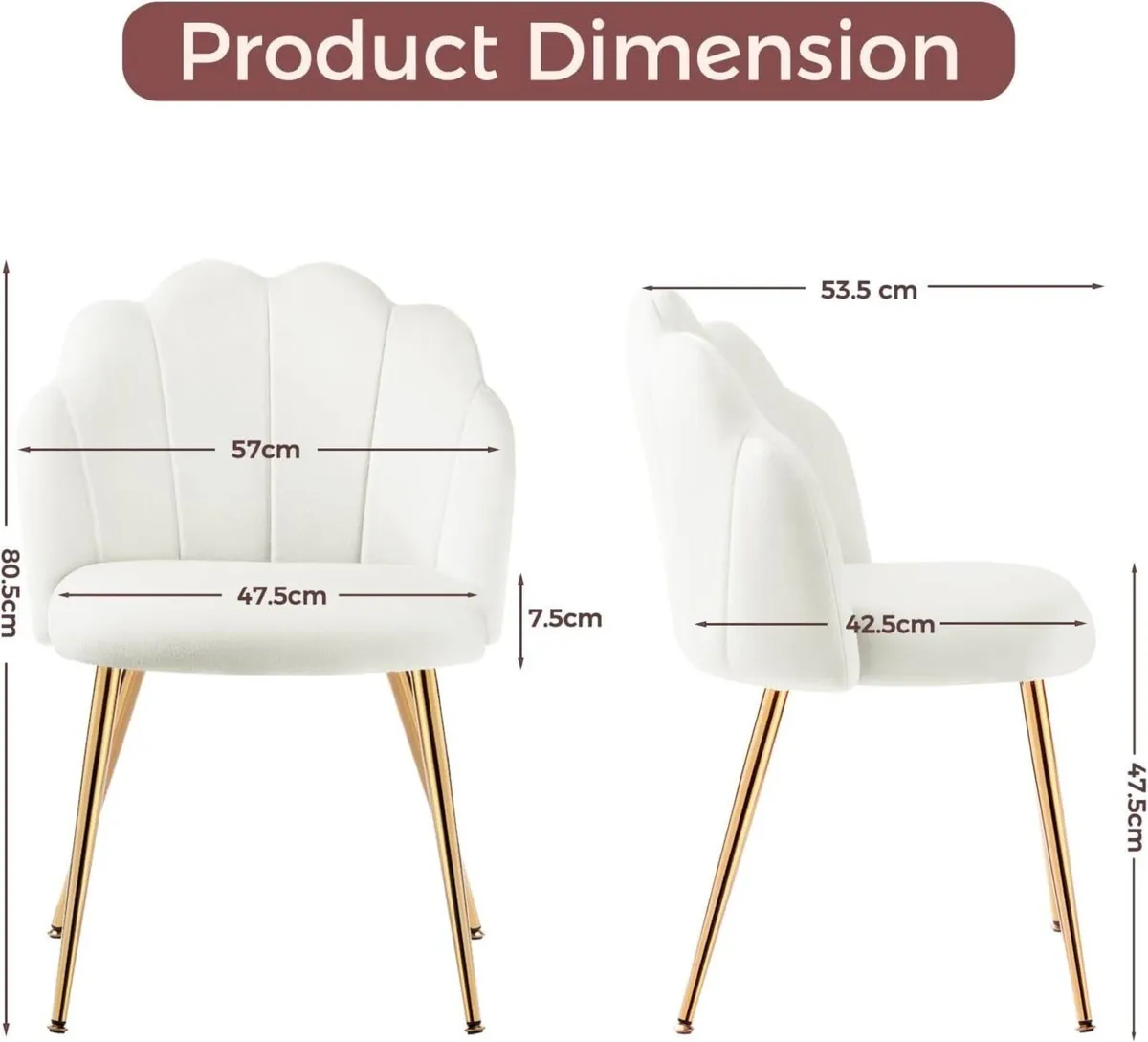 Velvet Chair for Vanity with Gold Legs Desk - Image 3