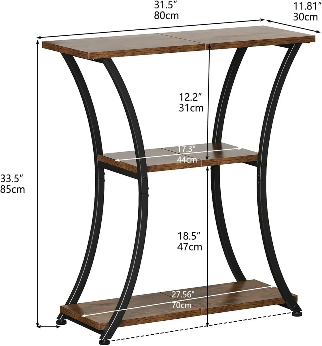 Rustic Narrow Console Table with 3 Tiers Slim - Image 3