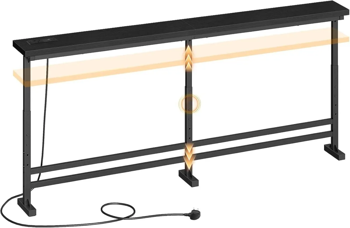 15 cm Slim Console Table Height-Adjustable Behind - Image 1