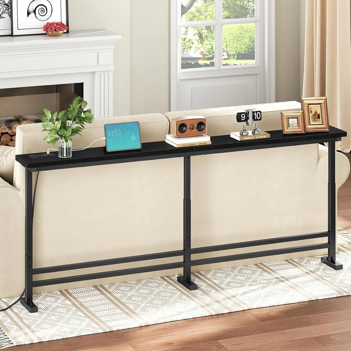 15 cm Slim Console Table Height-Adjustable Behind - Image 2