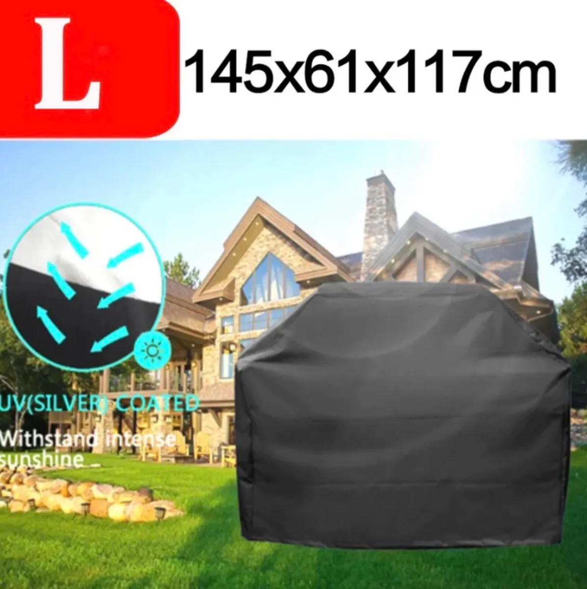 BBQ Cover Heavy Duty Waterproof 4 Sizes NEW - Image 3