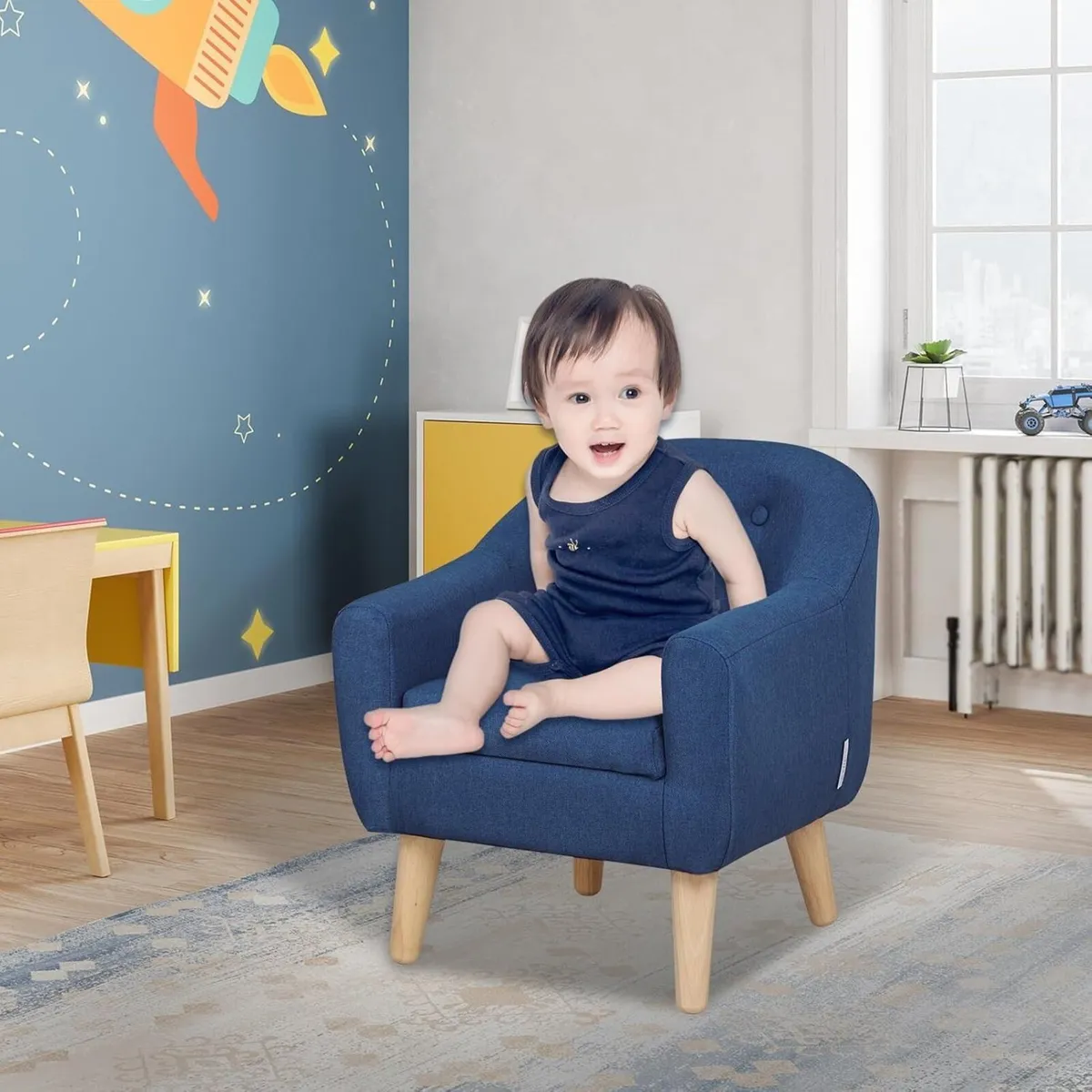 Single Linen Fabric Children's Armchair Toddler - Image 4