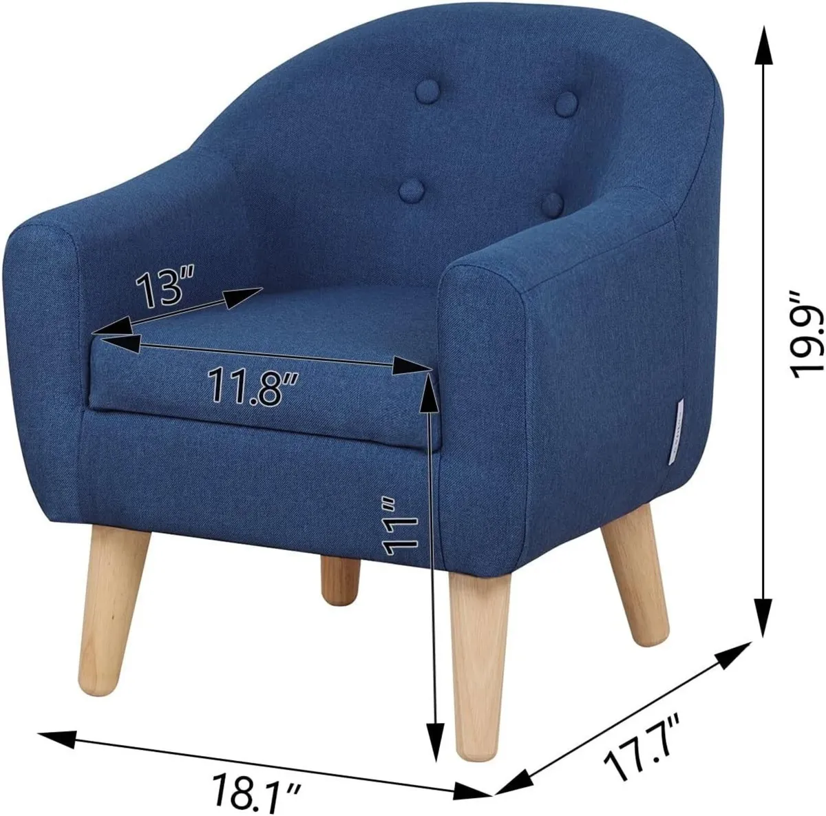 Single Linen Fabric Children's Armchair Toddler - Image 3