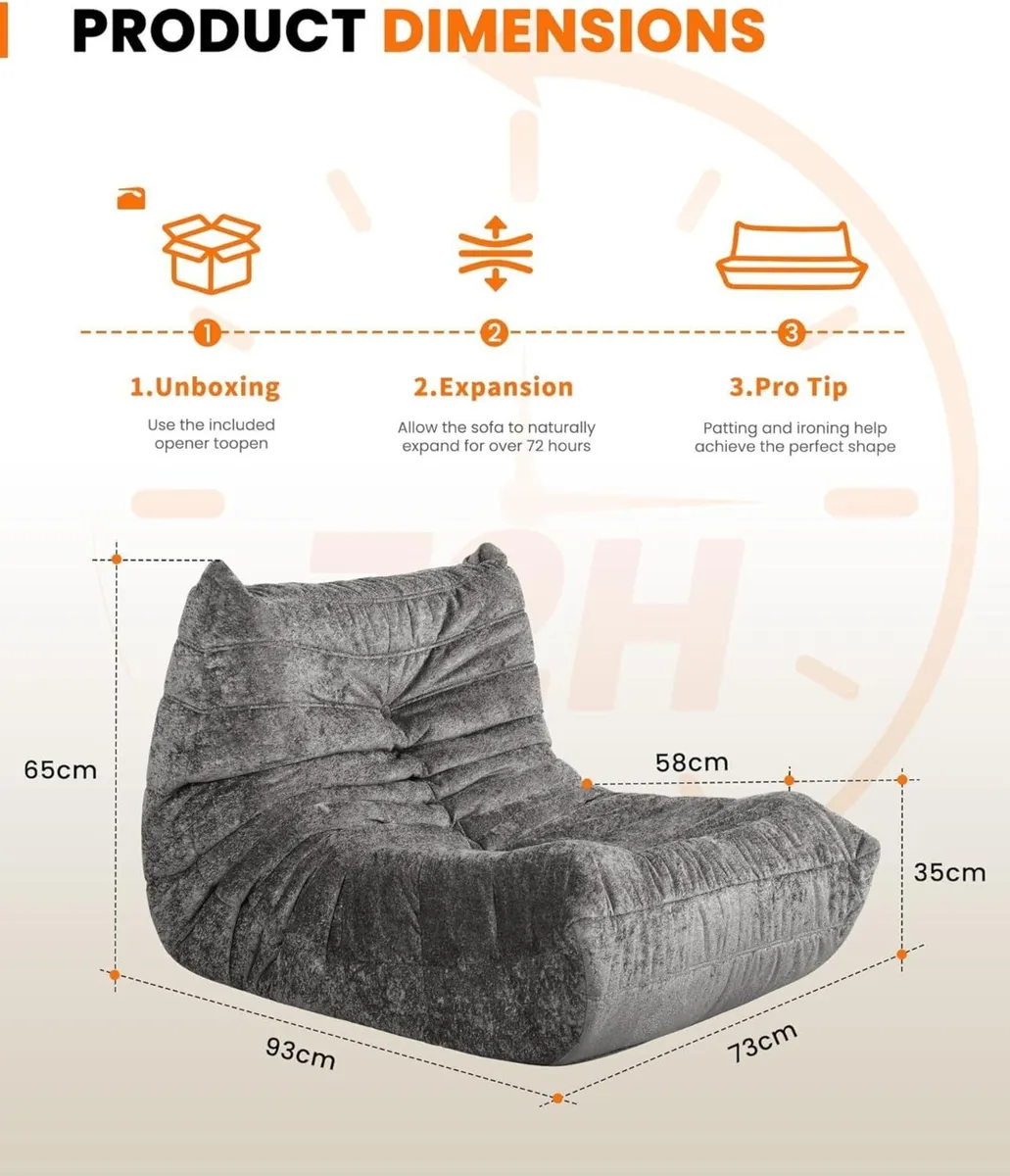 Boneless Floor Sofa - No Assembly Required Couch - Image 2