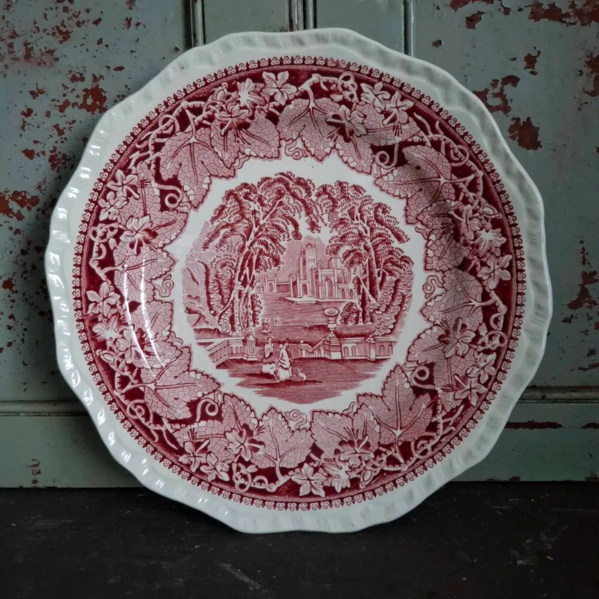 Masons Vista Pink Transferware Plate - Image 1