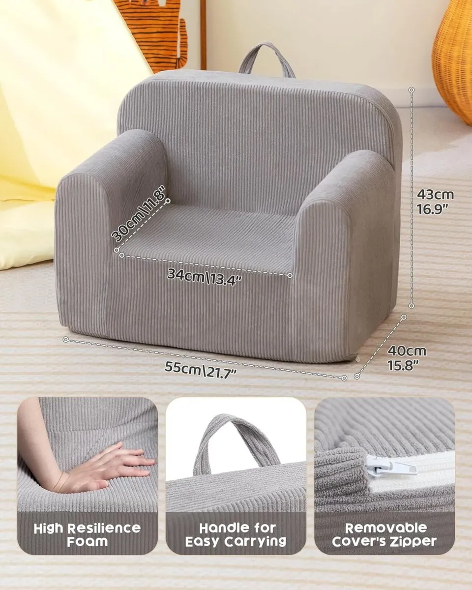 Toddler Chair Ultra-Soft Snuggle Foam Filled Sofa - Image 3