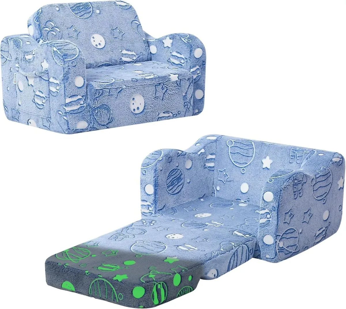 Kids Sofa Folding Toddler Couch Chair Soft Plush - Image 1