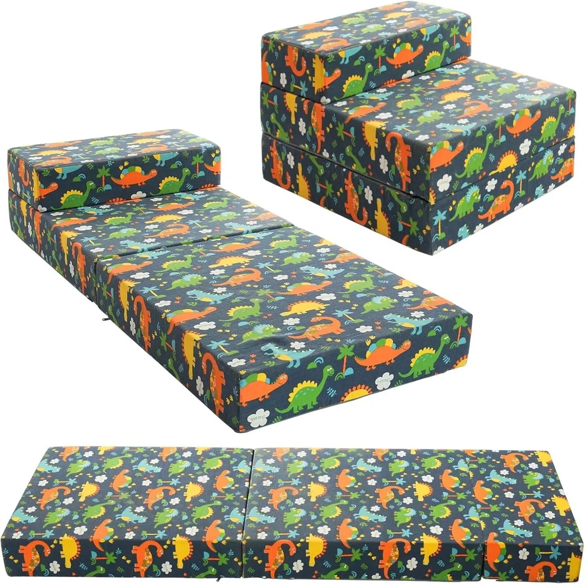 Tri-Folding Futon Set Comfy Toddler Chair Kids - Image 1