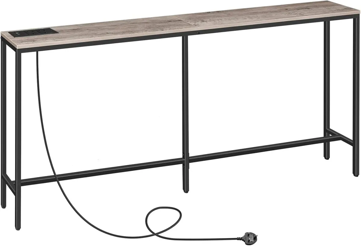 Console Table with Power Outlet 180 cm Narrow - Image 1