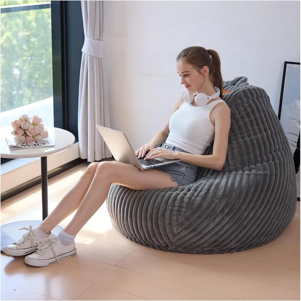Large Bean Bag Chair Cover (No Filler)- Stuffable - Image 1