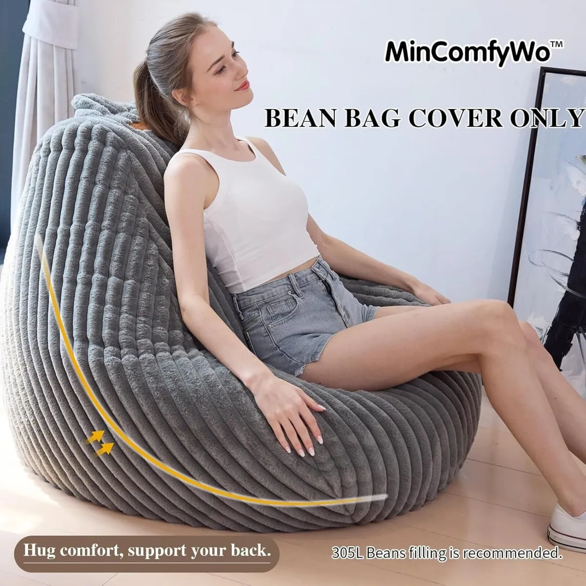 Large Bean Bag Chair Cover (No Filler)- Stuffable - Image 4