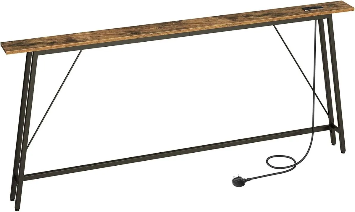 200 cm Console Table with Charging Station Long - Image 1