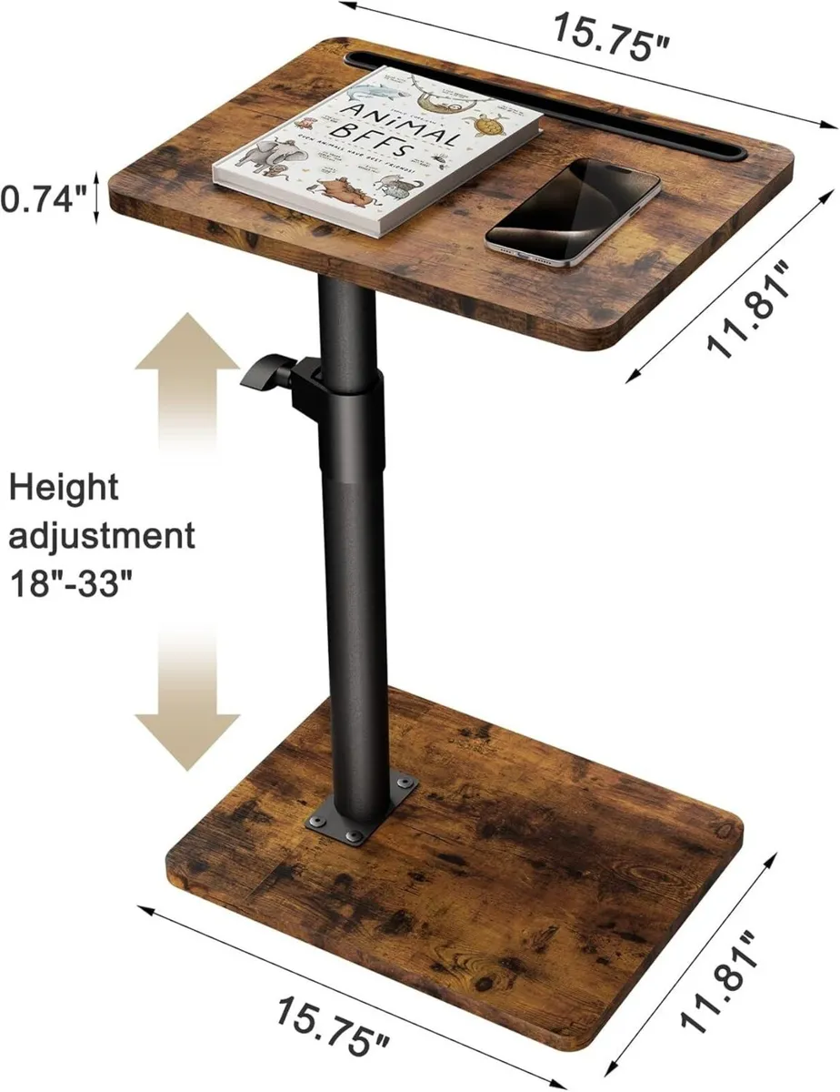 Couch Side Table - 360degreesSwivel Height - Image 3