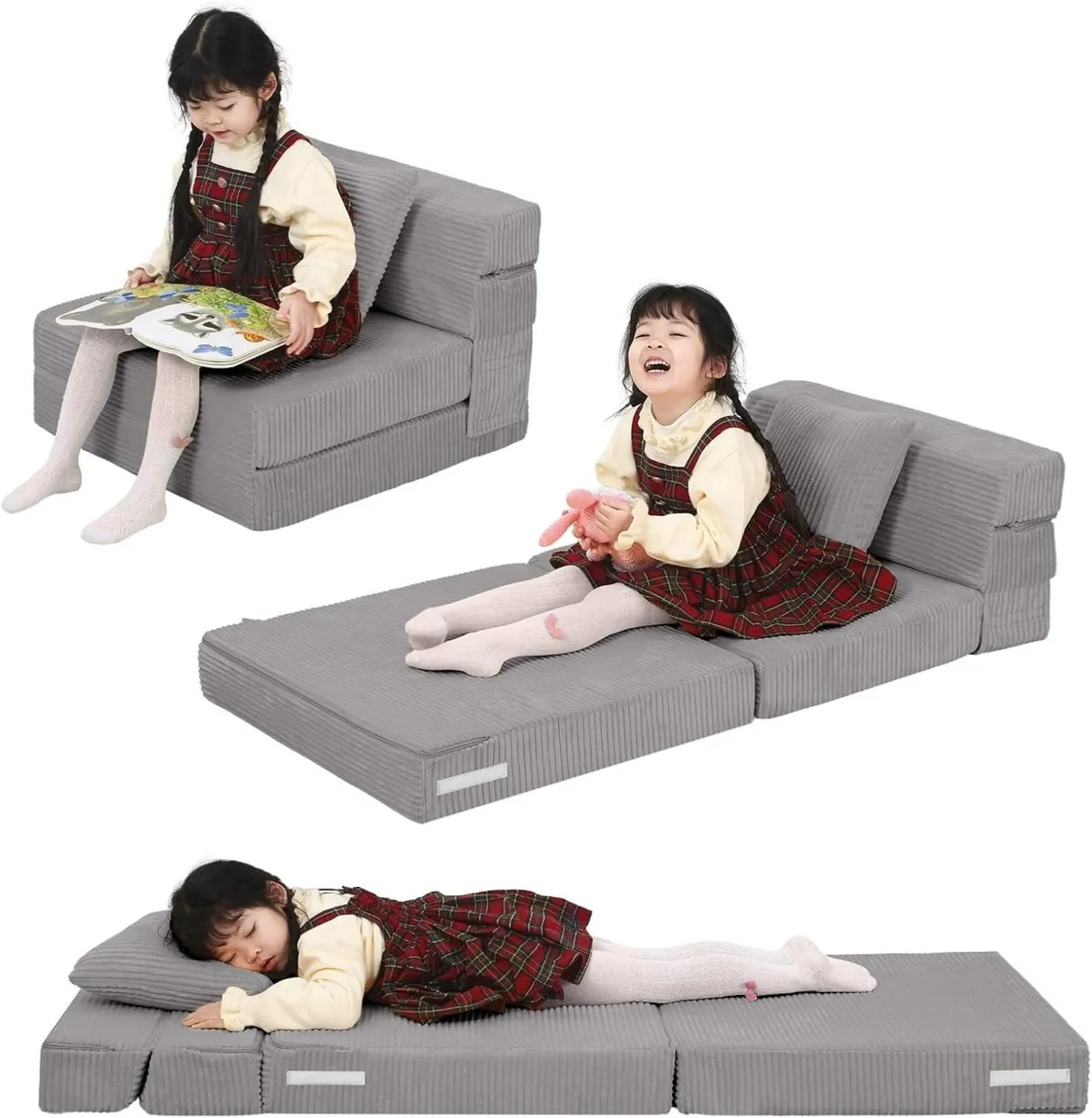 Kids Sofa Bed Corduroy Toddler Chair Baby Modular - Image 1