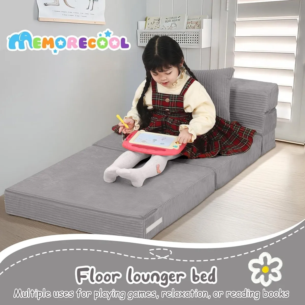 Kids Sofa Bed Corduroy Toddler Chair Baby Modular - Image 3