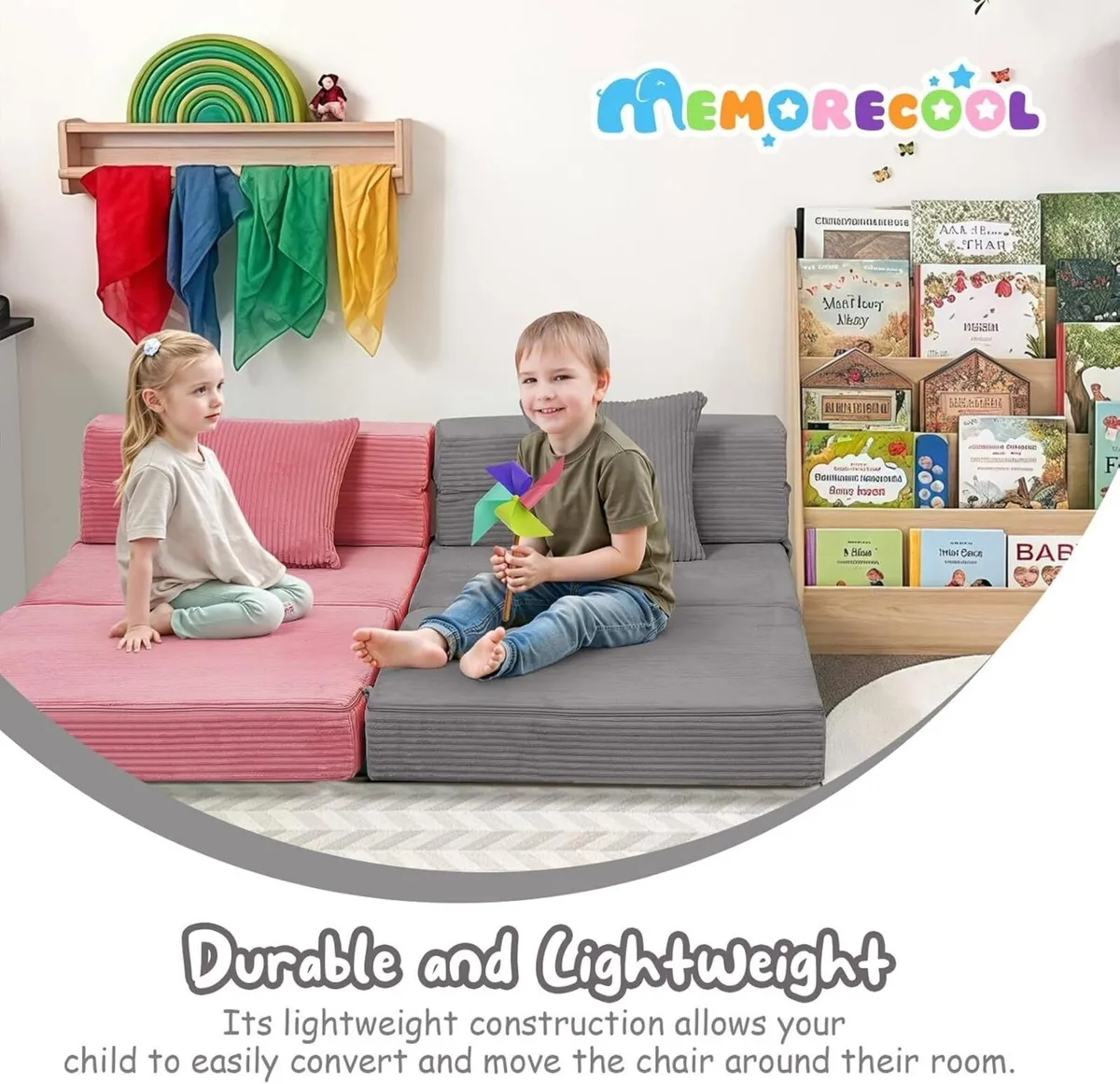 Kids Sofa Bed Corduroy Toddler Chair Baby Modular - Image 4