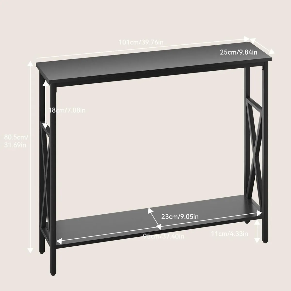 Console Table Industrial Entryway for Hallway - Image 3