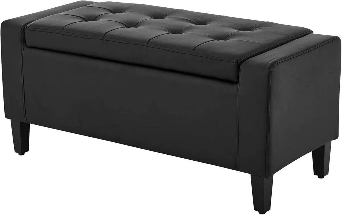 Padded Storage Ottoman Bench 92x40cms 2 seater - Image 1