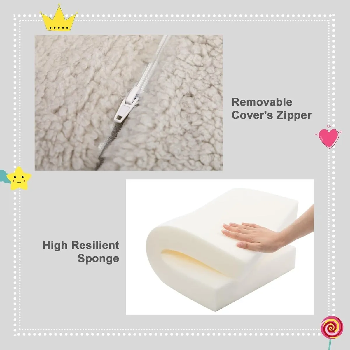 Kids Sofa Bed 2-in-1 Flip Out Cuddly Sherpa - Image 4