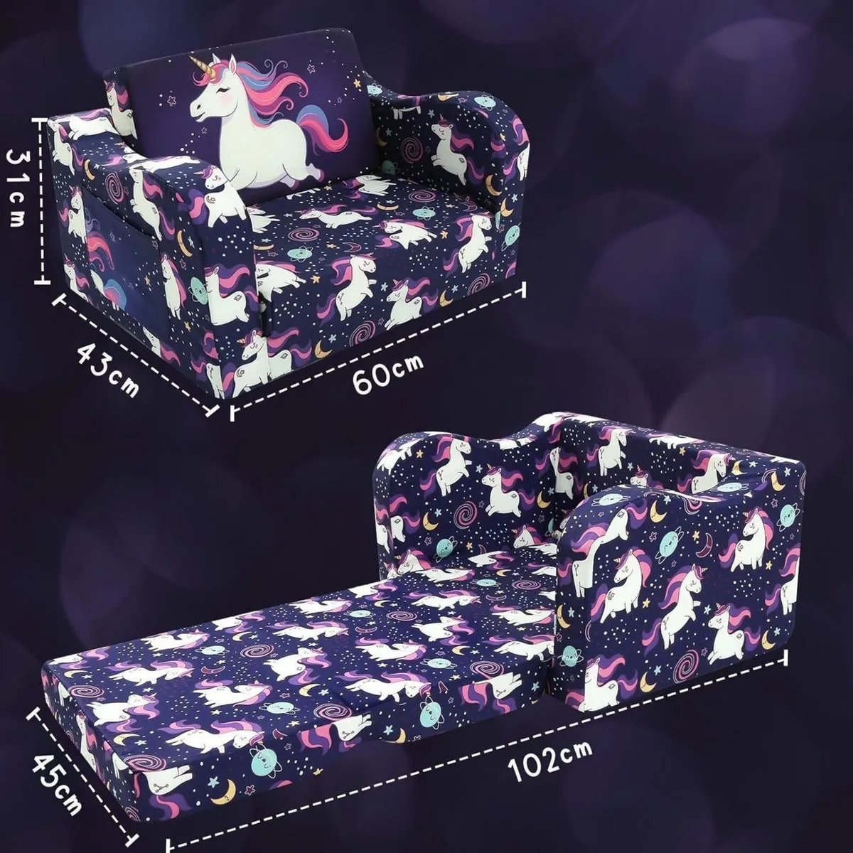 Kids Sofa Foldable Chair Comfy for Toddlers 1-3 - Image 3