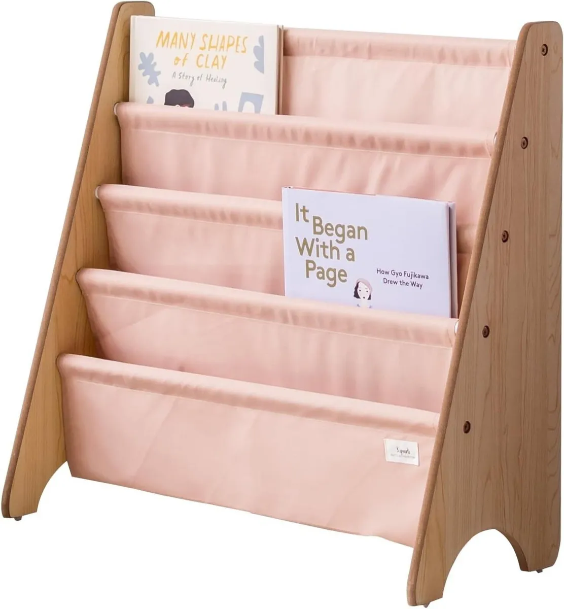 Recycled Fabric Kids Bookshelf – 4-Tier Sling - Image 1