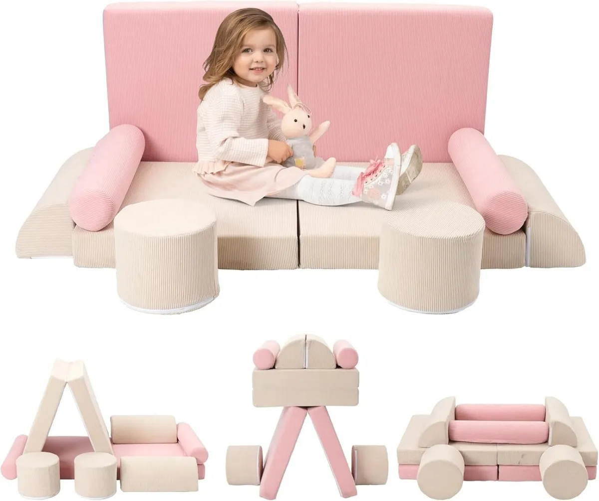 10PCS Kids Play Sofa Bed Modular Toddler Armchair - Image 1